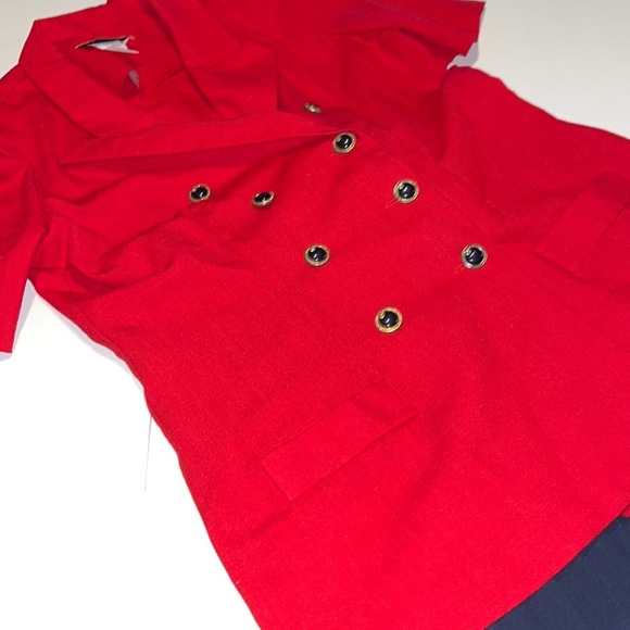 Double Breasted Red Skirt Set - Size 12 - Picture 8 of 12